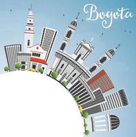 Bogota Skyline with Gray Buildings, Blue Sky and Copy Space. vector