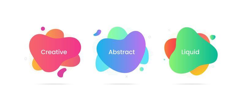 Modern Graphic elements Vector, Gradient abstract banners with flowing liquid shapes illustration vector.