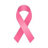 Realistic pink ribbon, breast cancer awareness symbol, vector illustration.