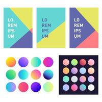 Trendy soft color vector Round gradient set with modern abstract backgrounds. Rounded holographic gradient sphere button for web, colorful soft round buttons or vivid color spheres flat vector.