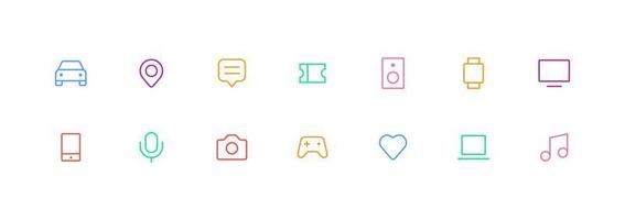 Set of colorful Music Line Icons vector. vector