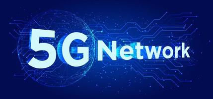 5G network wireless technology new wireless internet wifi connection big data binary code flow numbers vector illustration