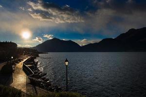 Promenade at Lake Como Italy photo