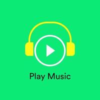 Play music vector icon with headphone