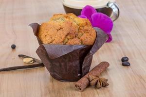 Muffin with coffee photo