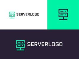 diseño de logotipo de servidor para host de servidor, logotipo de vector de negocio de alquiler de almacenamiento de datos, diseño de logotipo de empresa