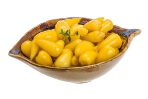 Marinated yellow pepper photo