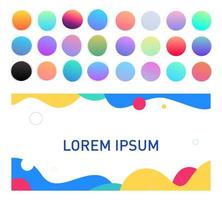 Trendy soft color vector Round gradient set with modern abstract backgrounds. Rounded holographic gradient sphere button for web. Colorful geometric Vector background. Vector abstract Colorful.