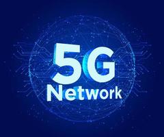 5G network wireless technology new wireless internet wifi connection big data binary code flow numbers vector illustration