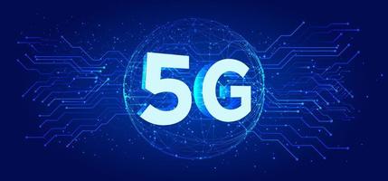 5G network wireless technology new wireless internet wifi connection big data binary code flow numbers vector illustration