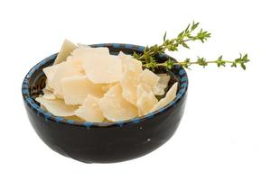 Parmesan cheese isolated white photo