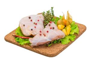 Raw rabbit meat photo