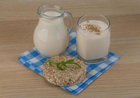 Kefir with crispbread photo