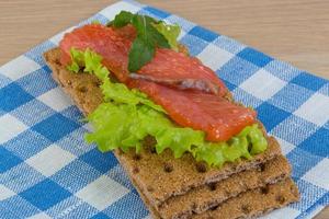 Crispbread with salmon photo