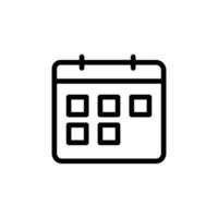 Calendar icon symbol with outline style. Vector illustration