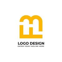 Letter initial MF logo template for company vector