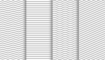 Elegant clean white minimal geometric patterns set. Vector illustration