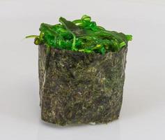 Japanese fresh maki sushi with green seaweed Chuka photo