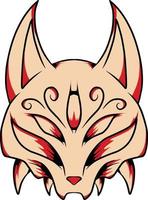 vector de máscara de kitsune japonés que es adecuado para el embalaje de pegatinas y otras necesidades