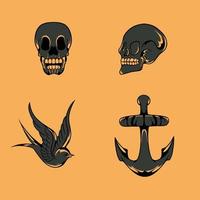 skull vector which is suitable for sticker packing and other needs