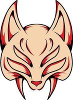 japanese kitsune mask vector which is suitable for sticker packing and other needs