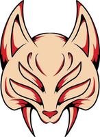 japanese kitsune mask vector which is suitable for sticker packing and other needs