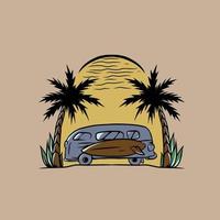 sunset view vector illustration made for branding needs and so on