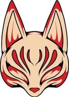 japanese kitsune mask vector which is suitable for sticker packing and other needs