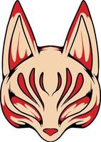 japanese kitsune mask vector which is suitable for sticker packing and other needs