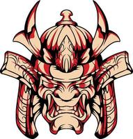 japanese samurai mask vector which is suitable for sticker packing and other needs