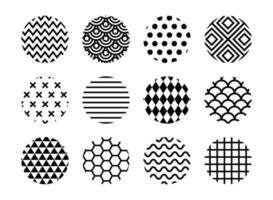 Memphis style and geometric abstract pattern collection. Vector illustration