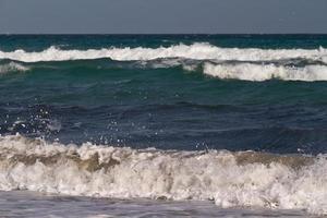 Sea waves on the Mediterranean sea photo