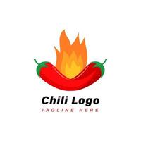 logotipo de chile para la ilustración de vector de comida picante