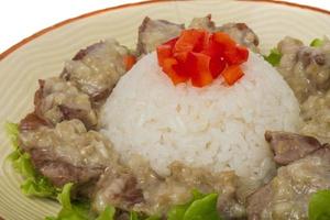 Rice and pork japanese style photo