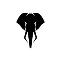 Elephant logo with black color on white background vector