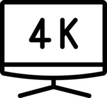 Ilustración de vector led 4k en un fondo. Símbolos de calidad premium. Iconos vectoriales para concepto y diseño gráfico.