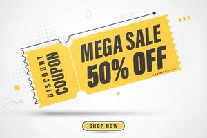 Mega sale banner template design for web or social media. vector