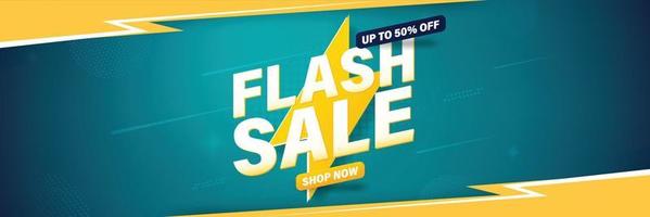 Flash sale banner template design for web or social media. vector