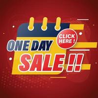 One day sale banner template design for web or social media. vector