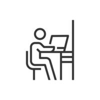 people icon Sit and work office business vector