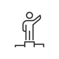 people icon raise one's hand business vector