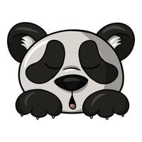 lindo panda pequeño está durmiendo, lindos pandas esponjosos en estilo de dibujos animados, ilustración vectorial aislada en fondo blanco vector