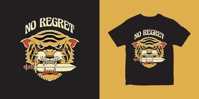 Tiger illustration t-shirt design vector