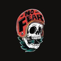 diseño de ilustración de casco de calavera para camiseta e impresión vector