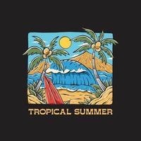 ilustración de verano tropical vector