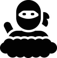 ilustración vectorial ninja en un fondo. símbolos de calidad premium. iconos vectoriales para concepto y diseño gráfico. vector