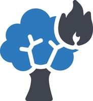 Ilustración de vector de fuego de árbol en un fondo. Símbolos de calidad premium. Iconos vectoriales para concepto y diseño gráfico.