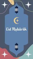 la moderna plantilla de tarjeta de felicitación islámica eid mubarak ramadan y puede usarse para diseño de papel tapiz, afiche, pancarta de medios, fondo e impresión. ilustración vectorial eid mubarak vector