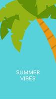 Hello summer vector illustration for social media design templates background with copy space for text. Summer landscapes background for banner, greeting card, poster, and advertising.