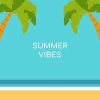 Hello summer vector illustration for social media design templates background with copy space for text. Summer landscapes background for banner, greeting card, poster, and advertising.